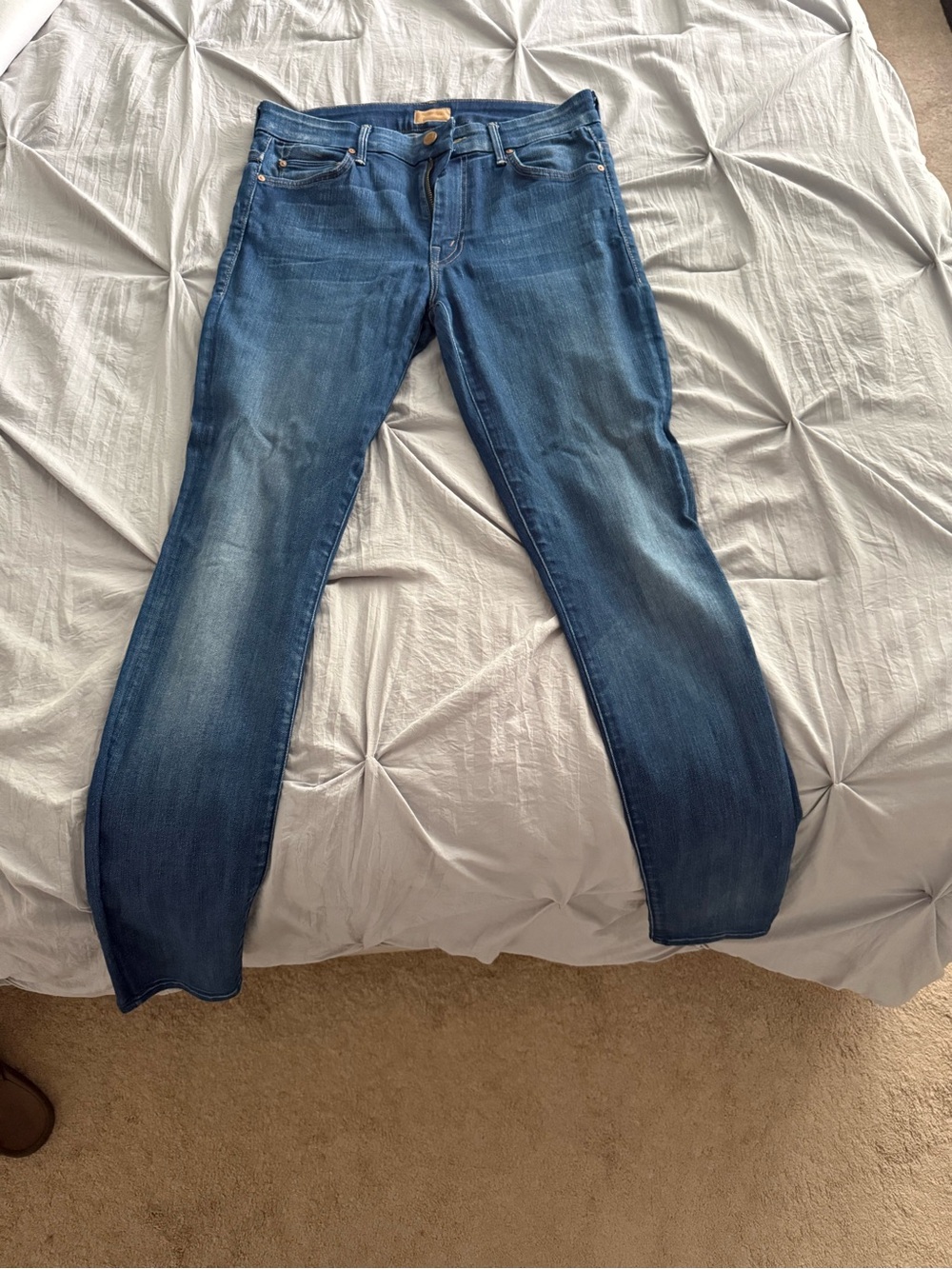 MOTHER Women's Blue Skinny Stretch Jeans